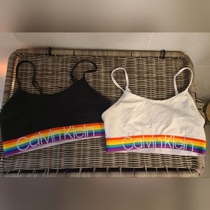 2 Calvin Klein Rainbow Bralettes size M